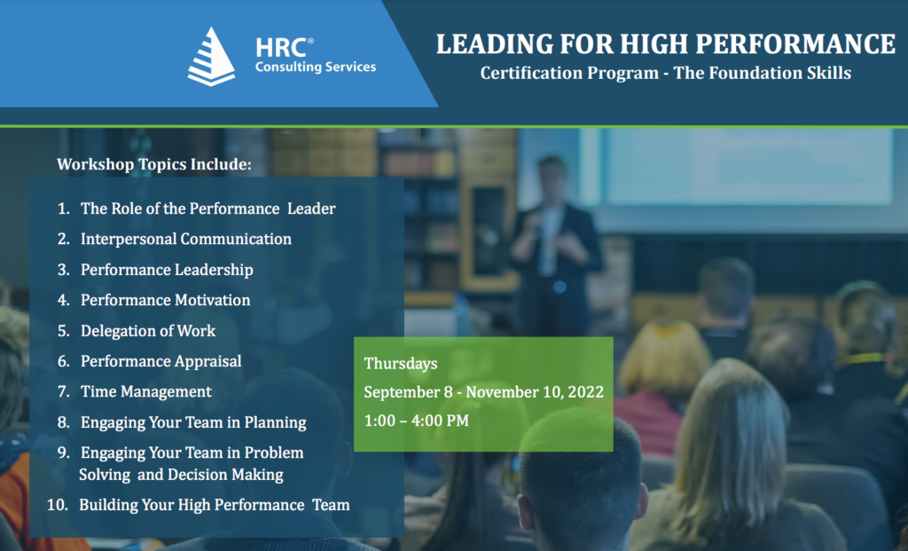 LEADING FOR HIGH PERFORMANCE – THE FOUNDATION SKILLS CERTIFICATE PROGRAM